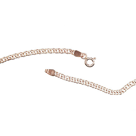Vyrams,  - Auksinė grandinėlė Double rombo 2.5 mm , briaunų apdirbimas deimantu, 55, 4.99 g, Raudonas Auksas 585 praba