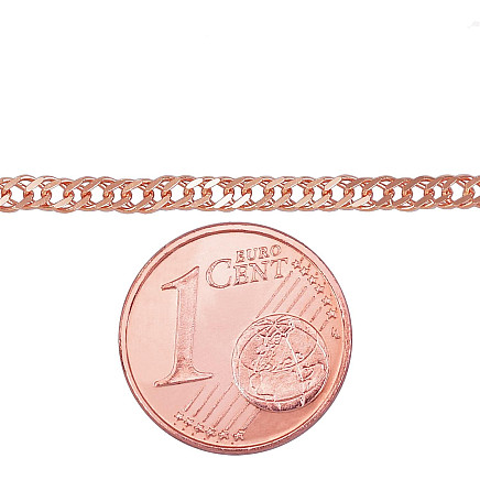 Vyrams,  - Auksinė grandinėlė Double rombo 2.5 mm , briaunų apdirbimas deimantu, 55, 4.99 g, Raudonas Auksas 585 praba