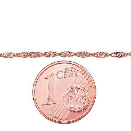 Auksinė grandinėlė Singapore 1.5 mm , briaunų apdirbimas deimantu, 45, 1.79 g, Raudonas Auksas 585 praba, - 1400046000368 Grandinėlės, - Auksinė grandinėlė Singapore 1.5 mm , briaunų apdirbimas deimantu, 45, 1.79 g, Raudonas Auksas 585 praba