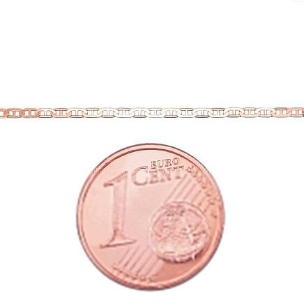 Grandinėlės,  - Auksinė grandinėlė Marina 1.1 mm , briaunų apdirbimas deimantu, 40, 1.07 g, Raudonas Auksas 585 praba