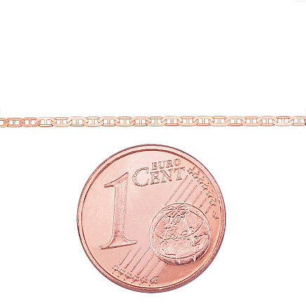 Grandinėlės,  - Auksinė grandinėlė Marina 1.1 mm , briaunų apdirbimas deimantu, 47, 1.23 g, Raudonas Auksas 585 praba