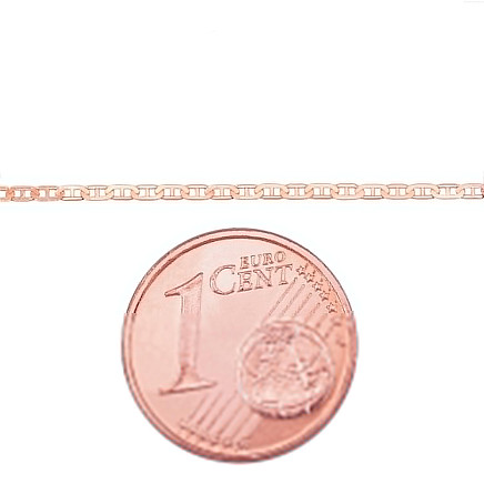Grandinėlės,  - Auksinė grandinėlė Marina 1.1 mm , briaunų apdirbimas deimantu, 47, 1.24 g, Raudonas Auksas 585 praba