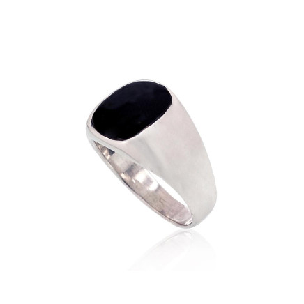 Sidabrinis žiedas, 21, 10.2 g, Sidabras 925 praba, Oniksas, - 2101353000216 Vyrams, - Sidabrinis žiedas, 21, 10.2 g, Sidabras 925 praba, Oniksas
