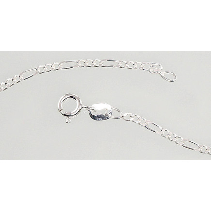 Grandinėlės,  - Sidabrinė grandinėlė Figaro 2 mm , briaunų apdirbimas deimantu, 55, 5.2 g, Sidabras 925 praba