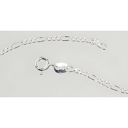 Grandinėlės,  - Sidabrinė grandinėlė Figaro 2 mm , briaunų apdirbimas deimantu, 55, 5.3 g, Sidabras 925 praba
