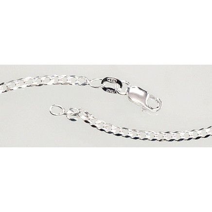 Vyrams,  - Sidabrinė grandinėlė Curb 2.5 mm , briaunų apdirbimas deimantu, 50, 5.7 g, Sidabras 925 praba