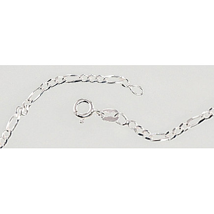 Grandinėlės,  - Sidabrinė grandinėlė Figaro 2, 2 mm, briaunų apdirbimas deimantu, Sidabras 925 praba