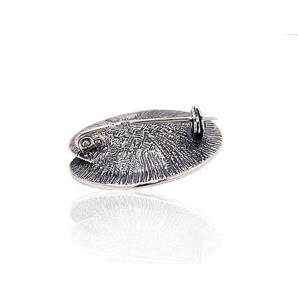 Sagės,  - Sidabrinė sagė, 9.2 g, Sidabras 925 praba, oksidas (padengti), Perlai