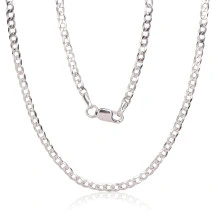 Sidabrinė grandinėlė Curb 2.5 mm, briaunų apdirbimas deimantu, Sidabras 925 praba, rodis (padengti)
