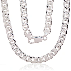 Sidabrinė grandinėlė Curb 7 mm, 55, 58 g, Sidabras 925 praba