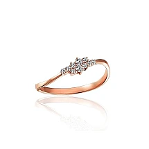 Auksinis žiedas, 16.5, 1.07 g, Raudonas Auksas 585 praba, Cirkonai
