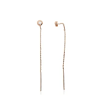 Auksiniai auskarai, 0.96 g, Raudonas Auksas 585 praba, Cirkonai