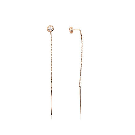 Kiti,  - Auksiniai auskarai, 0.96 g, Raudonas Auksas 585 praba, Cirkonai