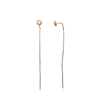 Auksiniai auskarai, 0.98 g, Raudonas Auksas 585 praba, Cirkonai