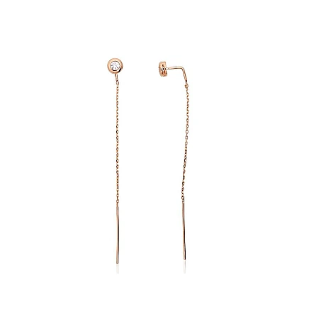 Kiti,  - Auksiniai auskarai, 0.98 g, Raudonas Auksas 585 praba, Cirkonai
