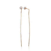 Auksiniai auskarai, 1.24 g, Raudonas Auksas 585 praba, rodis (padengti) , Cirkonai