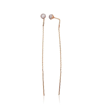 Kiti,  - Auksiniai auskarai, 1.25 g, Raudonas Auksas 585 praba, rodis (padengti) , Cirkonai