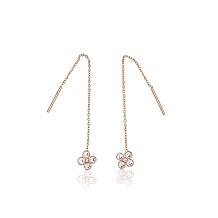 Kiti,  - Auksiniai auskarai, 0.63 g, Raudonas Auksas 585 praba, Cirkonai