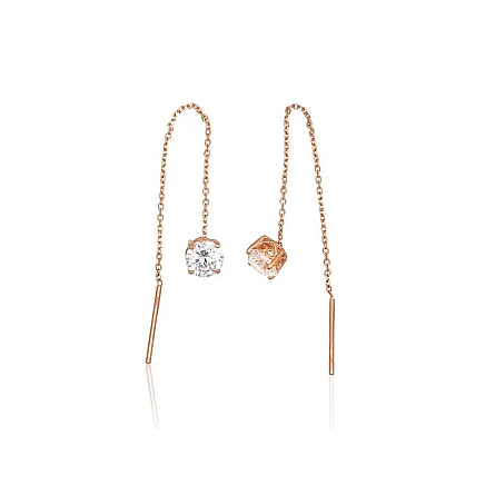 Kiti,  - Auksiniai auskarai, 0.93 g, Raudonas Auksas 585 praba, Cirkonai