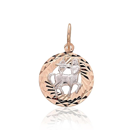 Zodiako ženklai,  - Auksinis pakabukas, 1.08 g, Raudonas/Baltas Auksas 585 praba, Šaulys