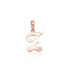 Auksinis pakabukas, 0.42 g, Raudonas Auksas 585 praba, Cirkonai, Raidė: Z
