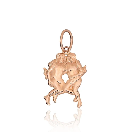Zodiako ženklai,  - Auksinis pakabukas, 0.81 g, Raudonas Auksas 585 praba, Dvyniai