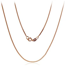 Auksinė grandinėlė Curb 1 mm , briaunų apdirbimas deimantu, 42, 1.46 g, Raudonas Auksas 585 praba