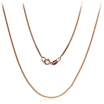Auksinė grandinėlė Curb 1 mm , briaunų apdirbimas deimantu, 45, 1.56 g, Raudonas Auksas 585 praba