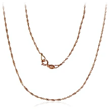 Auksinė grandinėlė Singapore 1 mm , briaunų apdirbimas deimantu, 45, 0.83 g, Raudonas Auksas 585 praba