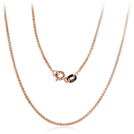 Grandinėlės,  - Auksinė grandinėlė Spiga 1,2 mm, 50, 3.08 g, Raudonas Auksas 585 praba