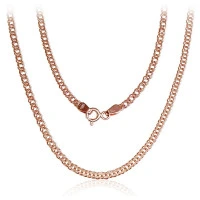 Auksinė grandinėlė Double rombo 2.5 mm, briaunų apdirbimas deimantu, Raudonas Auksas 585 praba