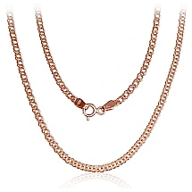 Auksinė grandinėlė Double rombo 2.5 mm , briaunų apdirbimas deimantu, 50, 4.65 g, Raudonas Auksas 585 praba