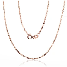 Auksinė grandinėlė Singapore 1.5 mm , briaunų apdirbimas deimantu, 40, 1.63 g, Raudonas Auksas 585 praba