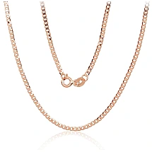 Auksinė grandinėlė Curb 2 mm , briaunų apdirbimas deimantu, 50, 3.36 g, Raudonas Auksas 585 praba