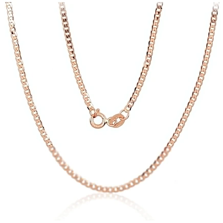 Grandinėlės,  - Auksinė grandinėlė Curb 2 mm , briaunų apdirbimas deimantu, 55, 3.66 g, Raudonas Auksas 585 praba