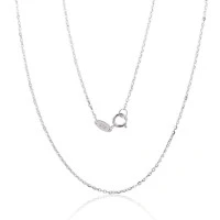 Auksinė grandinėlė Anchor round 1 mm, briaunų apdirbimas deimantu, Baltas Auksas 585 praba