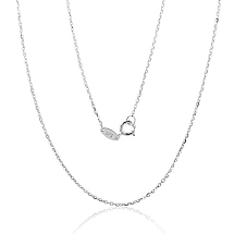 Auksinė grandinėlė Anchor round 1 mm , briaunų apdirbimas deimantu, 50, 1.15 g, Baltas Auksas 585 praba
