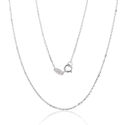 Grandinėlės,  - Auksinė grandinėlė Anchor round 1 mm , briaunų apdirbimas deimantu, 50, 1.16 g, Baltas Auksas 585 praba