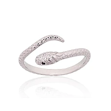 Sidabrinis žiedas, 19, 2.5 g, Sidabras 925 praba, rodis (padengti), Cirkonai