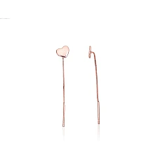 Sidabriniai auskarai, 0.6 g, Sidabras 925 praba, raudonas auksas (padengti)
