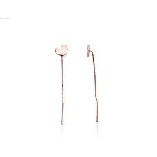 Sidabriniai auskarai, 0.7 g, Sidabras 925 praba, raudonas auksas (padengti)