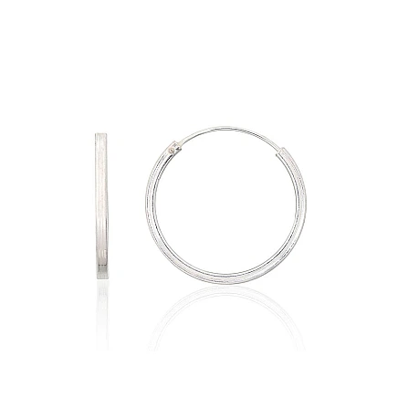 Auskarai-žiedai,  - Sidabriniai auskarai –žiedai, 1.2 g, Sidabras 925 praba