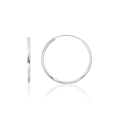 Sidabriniai auskarai –žiedai, 1.7 g, Sidabras 925 praba