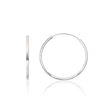 Sidabriniai auskarai –žiedai, 1.8 g, Sidabras 925 praba