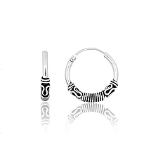 Sidabriniai auskarai –žiedai, 1.7 g, Sidabras 925 praba, oksidas (padengti)