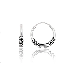 Sidabriniai auskarai –žiedai, 1.8 g, Sidabras 925 praba, oksidas (padengti)