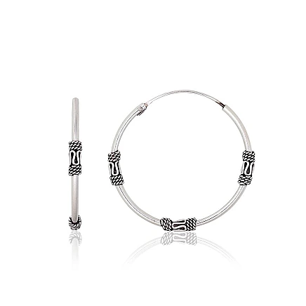 Auskarai-žiedai,  - Sidabriniai auskarai –žiedai, 2.8 g, Sidabras 925 praba, oksidas (padengti)