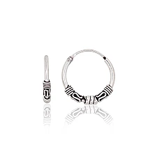 Sidabriniai auskarai –žiedai, 1.8 g, Sidabras 925 praba, oksidas (padengti)