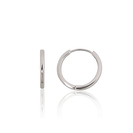 Su apvaliu segtuku,  - Sidabriniai auskarai su apvaliu segtuku, 2.3 g, Sidabras 925 praba, rodis (padengti)