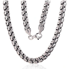 Sidabrinė grandinėlė Bismark 6 mm, 55, 39.8 g, Sidabras 925 praba, oksidas (padengti)